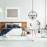 5 Light Brass Rustic Industrial Rotating Metal Chandelier-0