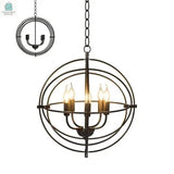 5 Light Brass Rustic Industrial Rotating Metal Chandelier-1