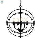5 Light Brass Rustic Industrial Rotating Metal Chandelier-2