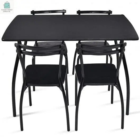 5 Pieces Dining Table Set with 4 Chairs and Backrests-3