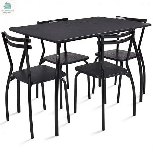 5 Pieces Dining Table Set with 4 Chairs and Backrests-4