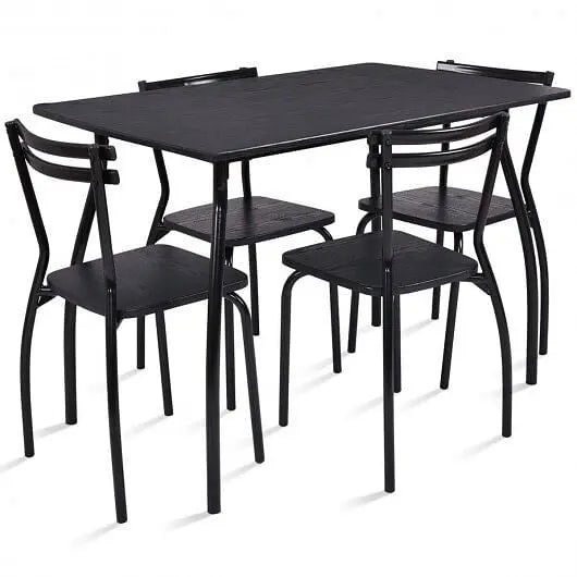 5 Pieces Dining Table Set with 4 Chairs and Backrests-5