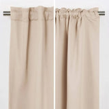 52 x 108 inch Solid Beige Cream Thermal Blackout Curtain Panels - Set of 2-1