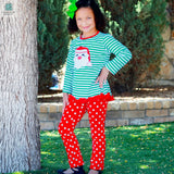 AL Limited Girls Christmas Holiday Santa Tunic Polka dot Pants Party Outfit-3