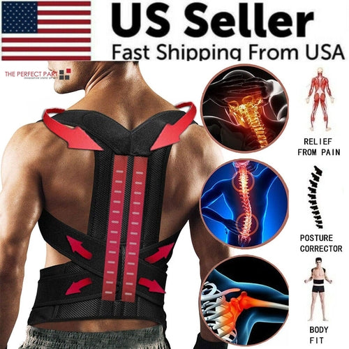 Adjustable Posture Corrector Low Back Support Shoulder Brace Belt For Pleasant Product Express Inc