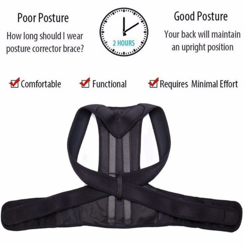 Adjustable Posture Corrector Low Back Support Shoulder Brace Belt For Pleasant Product Express Inc