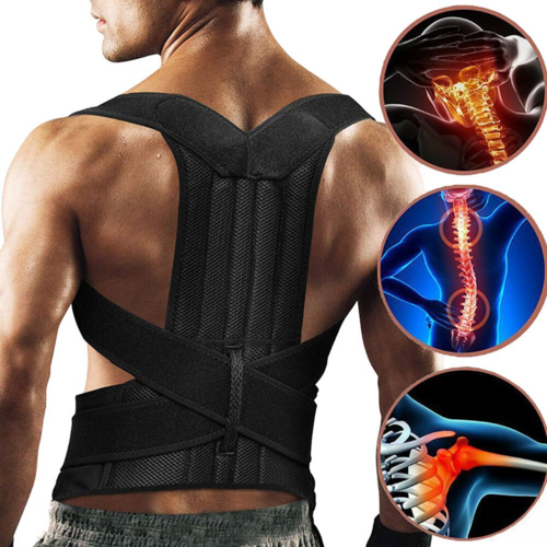 Adjustable Posture Corrector Low Back Support Shoulder Brace Belt For Pleasant Product Express Inc