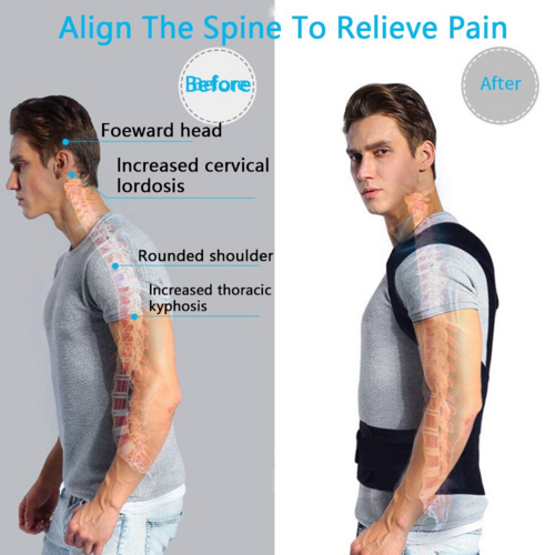 Adjustable Posture Corrector Low Back Support Shoulder Brace Belt For Pleasant Product Express Inc