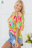 Angel Abstract Half Sleeve Blouse-3