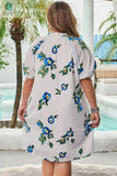 Angela Plus Size Floral V Neck Dress-1