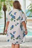 Angela Plus Size Floral V Neck Dress-1