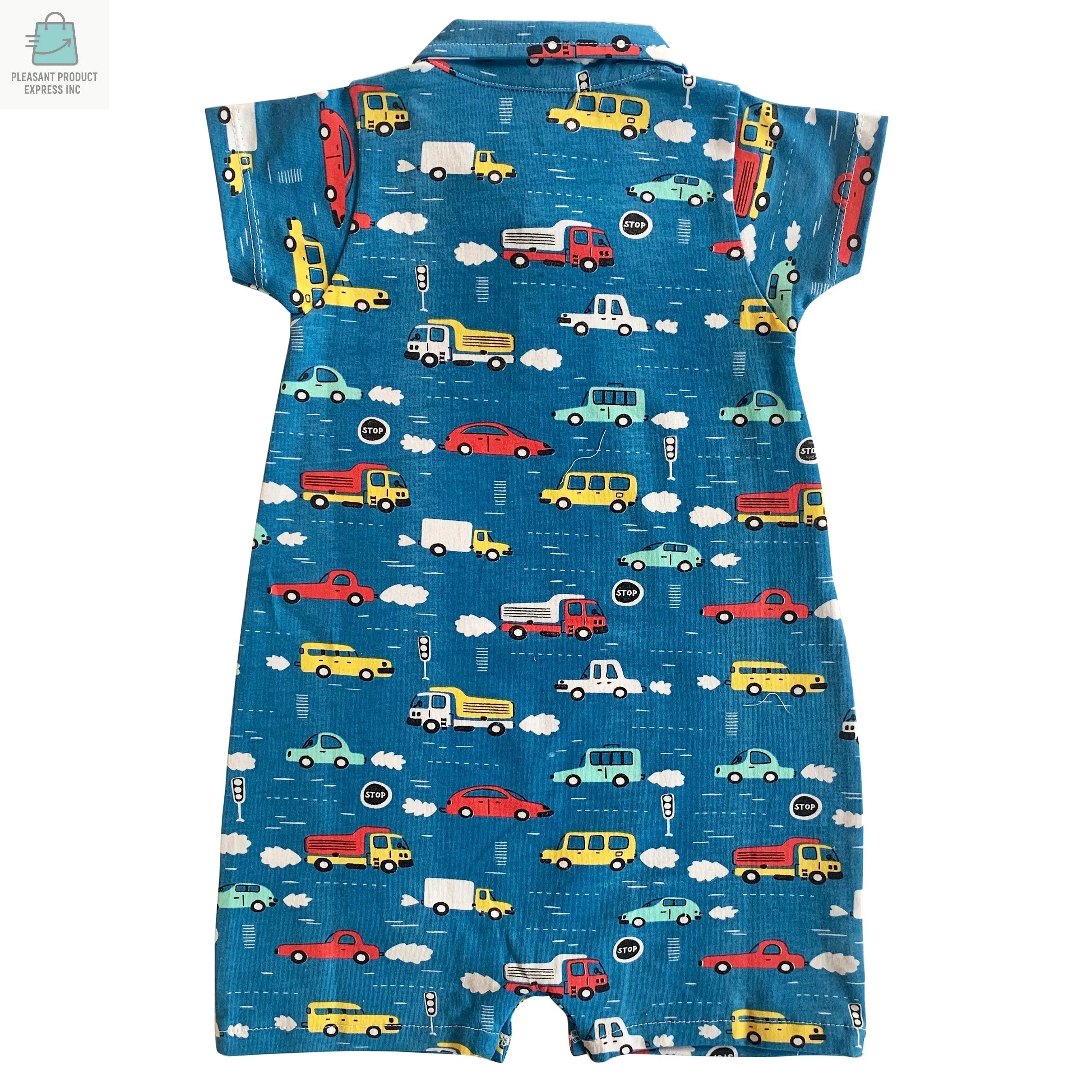AnnLoren Automobile Cars Trucks Spring Collar Baby Boys Romper Toddler Jumpsuit-1