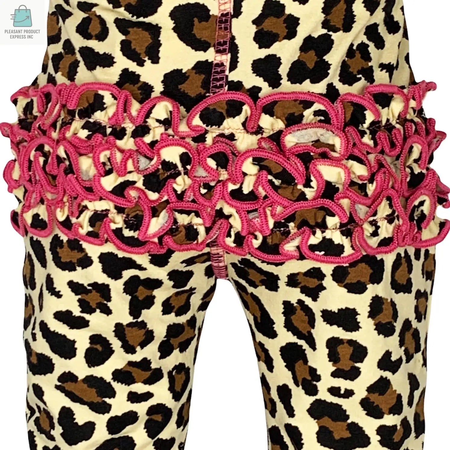 AnnLoren Baby Toddler Big Girls Boutique Leopard Ruffle Butt Leggings-2
