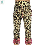 AnnLoren Baby Toddler Big Girls Boutique Leopard Ruffle Butt Leggings-3