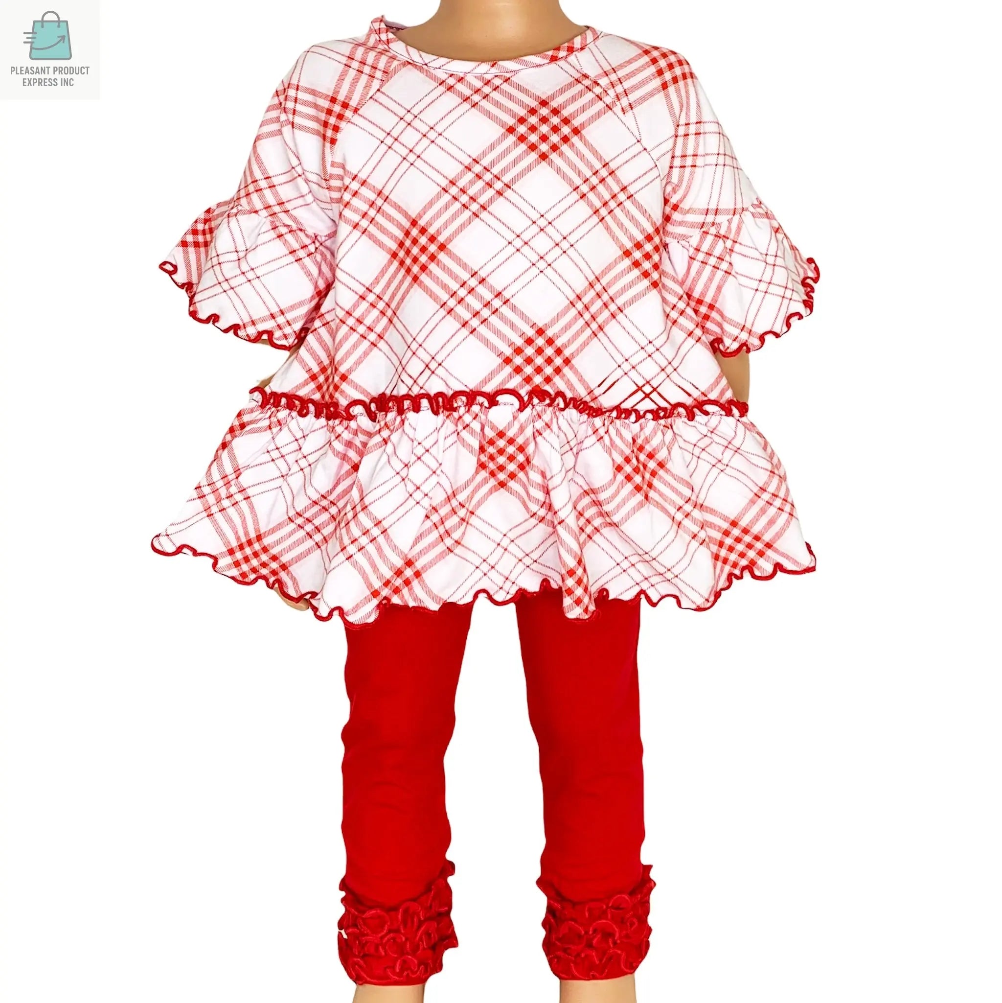 AnnLoren Baby & Big Girls Boutique Red Ruffle Butt Leggings-4