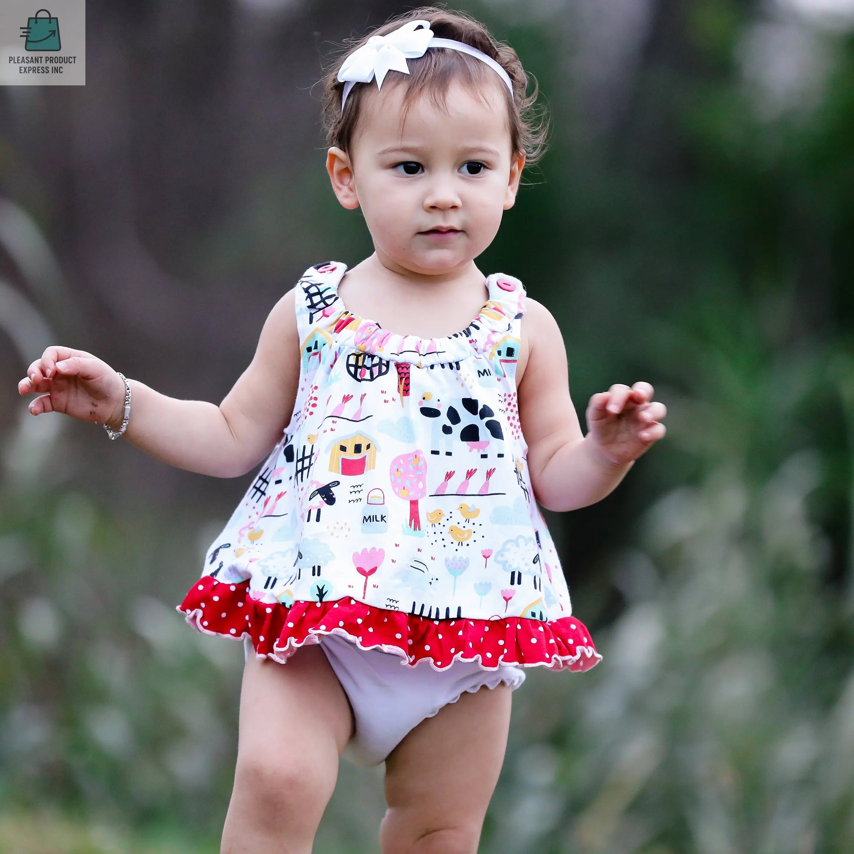 AnnLoren Baby & Toddler Girls Fun Farm Animal Spring Swing Tank Top-4