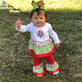 AnnLoren Girls Boutique Polka Dot & Swirl Christmas Tree Clothing Set-3