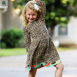 AnnLoren Little & Big Girls Long Sleeve Leopard Rose Fall Floral Dress Boutique-2