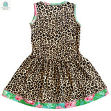 AnnLoren Little & Big Girls Spring Leopard Rose Floral Sleeveless Boutique Dress-1