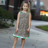 AnnLoren Little & Big Girls Spring Leopard Rose Floral Sleeveless Boutique Dress-2