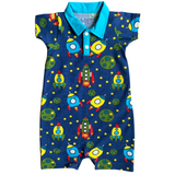 AnnLoren Spaceship short sleeve Baby Toddler Boys Romper-0