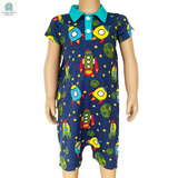 AnnLoren Spaceship short sleeve Baby Toddler Boys Romper-1