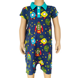 AnnLoren Spaceship short sleeve Baby Toddler Boys Romper-1