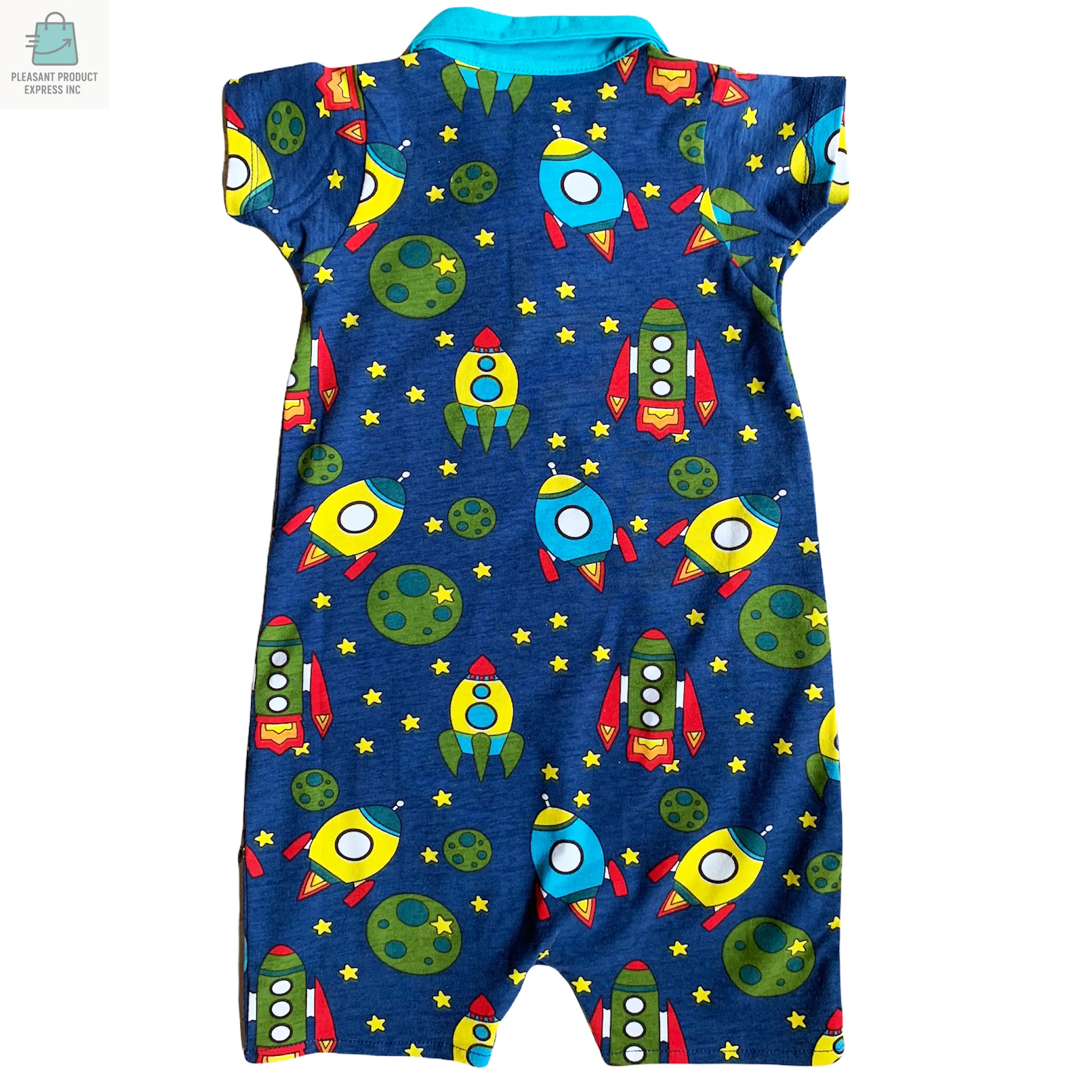 AnnLoren Spaceship short sleeve Baby Toddler Boys Romper-2
