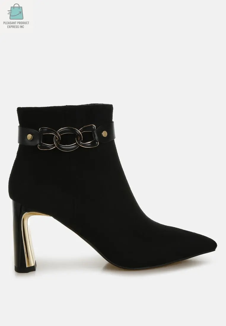 Antares Chain Belt Detail Ankle Boots-5