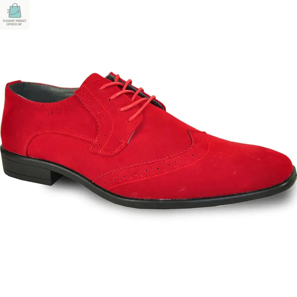 BRAVO Men Dress Shoe KING-3 Wingtip Oxford Shoe Red-0