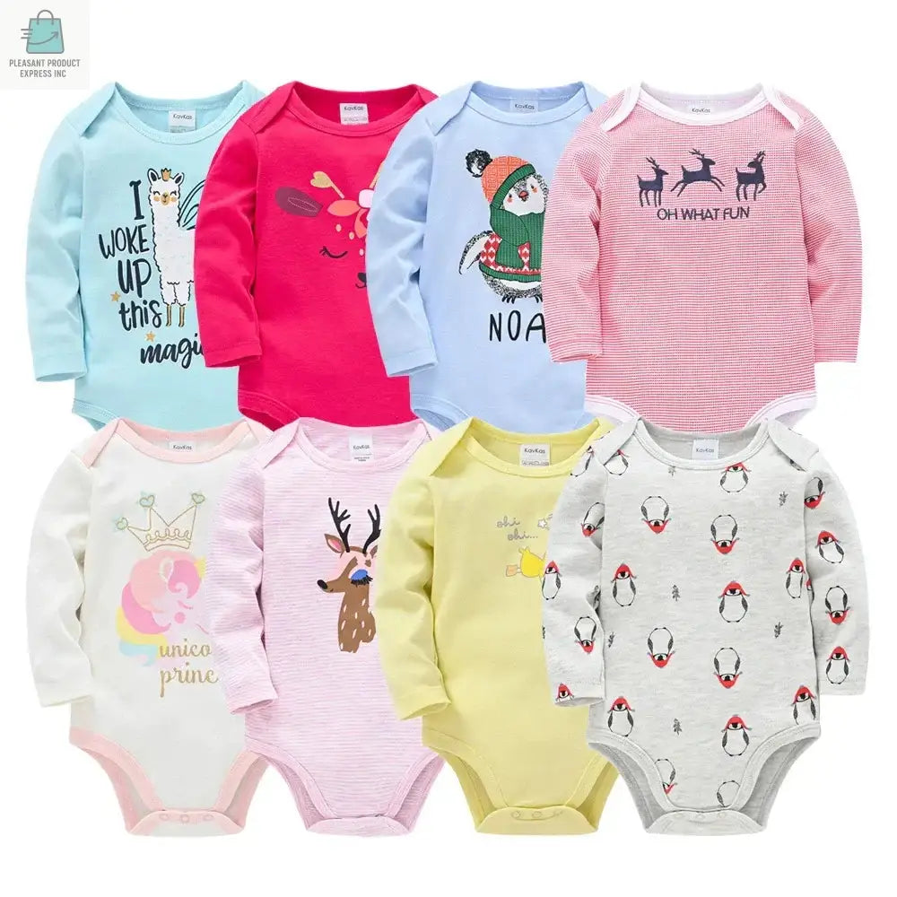 Baby Boys Girls Bodysuit 6 PCS & 3 PCS Long Sleeve 100% CottonPleasant Product