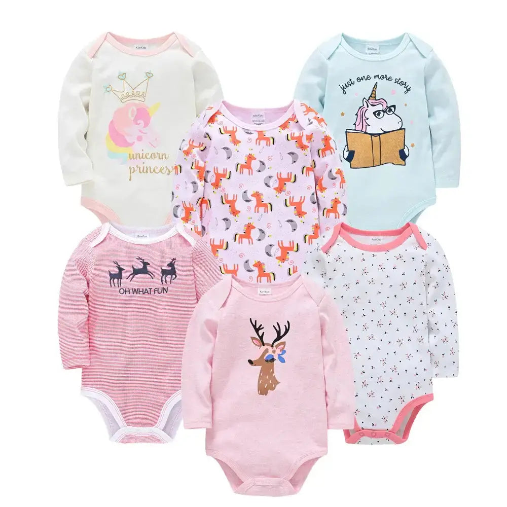 Baby Boys Girls Bodysuit 6 PCS & 3 PCS Long Sleeve 100% CottonPleasant Product
