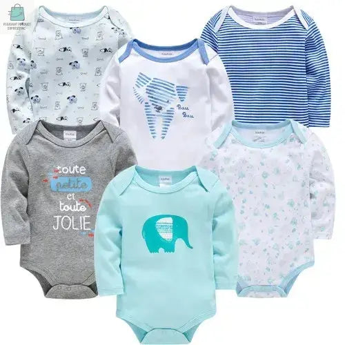 Baby Boys Girls Bodysuit 6 PCS & 3 PCS Long Sleeve 100% CottonPleasant Product
