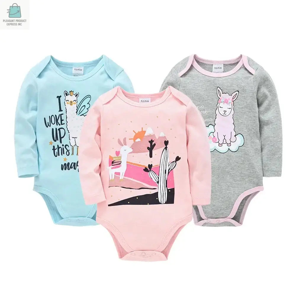 Baby Boys Girls Bodysuit 6 PCS & 3 PCS Long Sleeve 100% CottonPleasant Product