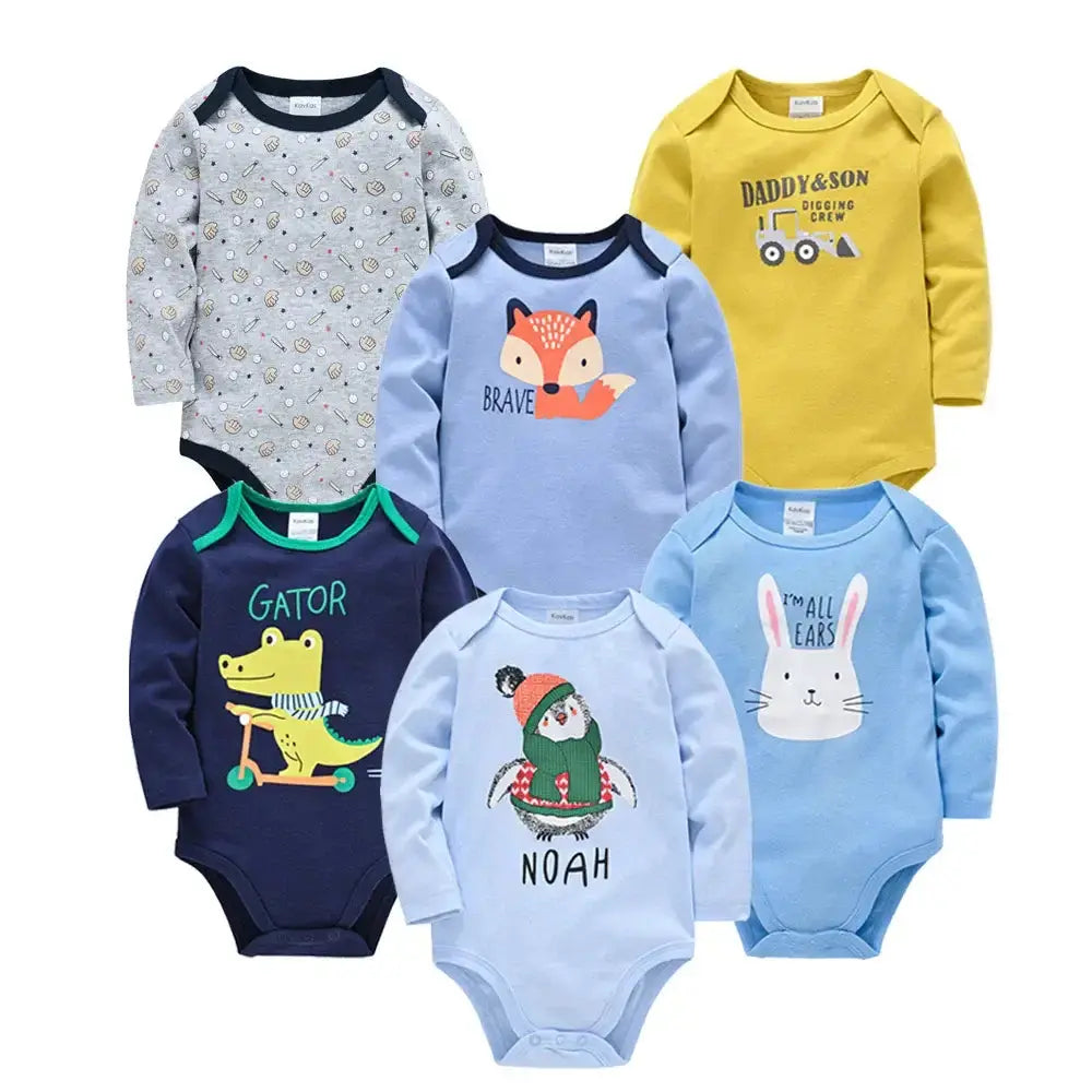 Baby Boys Girls Bodysuit 6 PCS & 3 PCS Long Sleeve 100% CottonPleasant Product