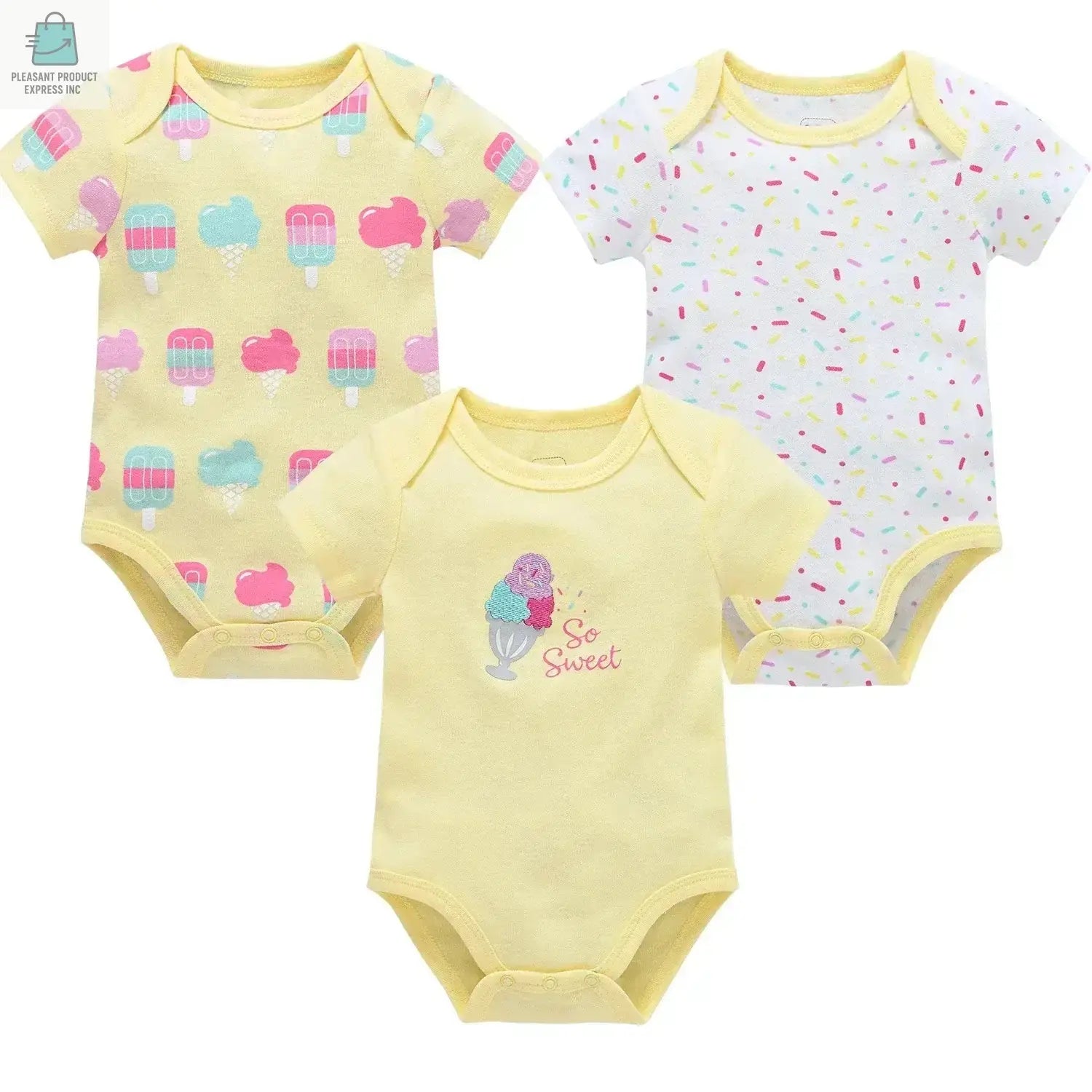 Baby Girls Clothes 3 pcs/ Cotton Short Sleeve Girl BodysuitPleasant Product