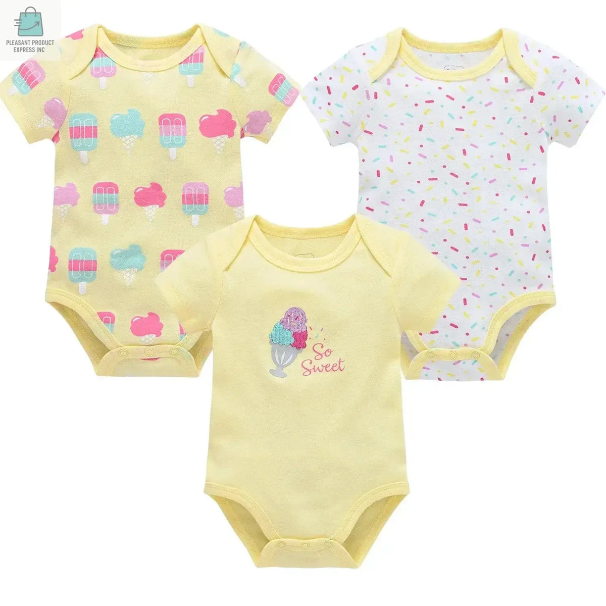 Baby Girls Clothes 3 pcs/ Cotton Short Sleeve Girl BodysuitPleasant Product