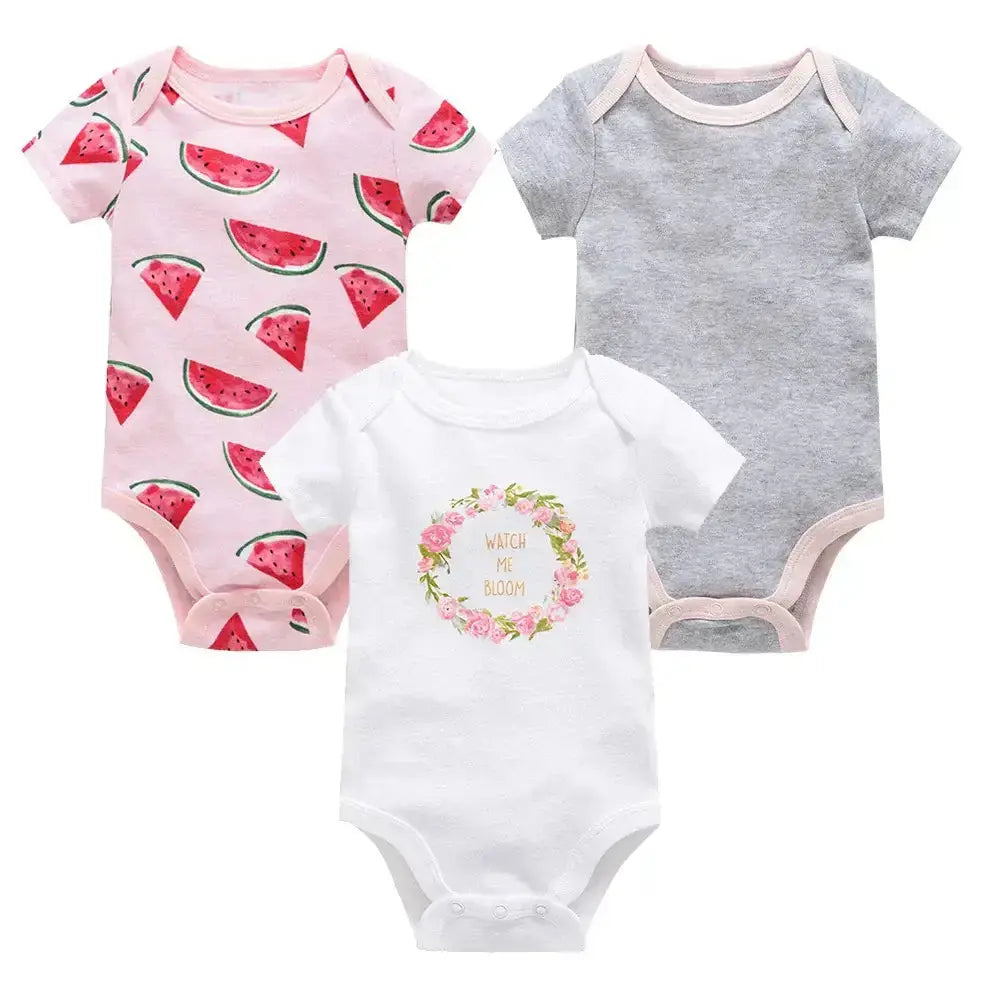 Baby Girls Clothes 3 pcs/ Cotton Short Sleeve Girl BodysuitPleasant Product