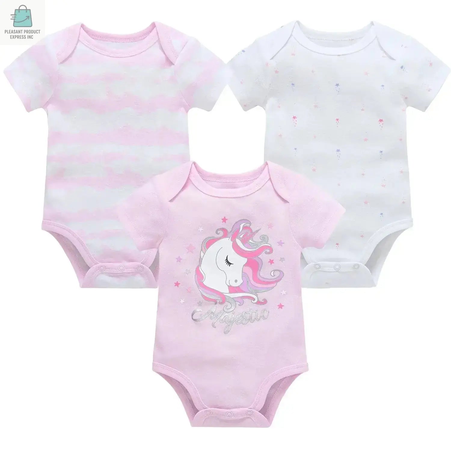 Baby Girls Clothes 3 pcs/ Cotton Short Sleeve Girl BodysuitPleasant Product
