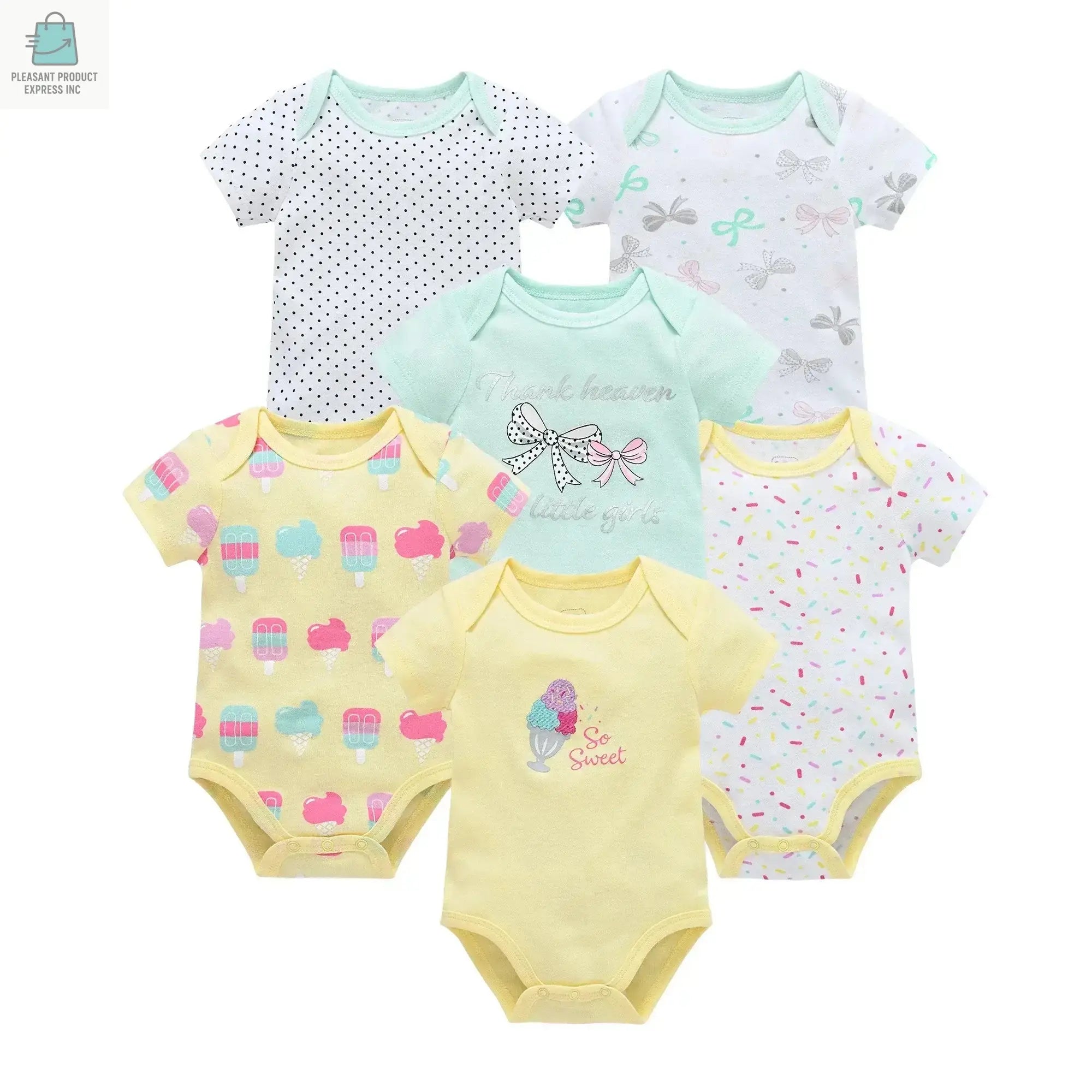Baby Girls Clothes 3 pcs/ Cotton Short Sleeve Girl BodysuitPleasant Product