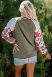 Bailey Patchwork Long Sleeve Ribbed Blouse-1