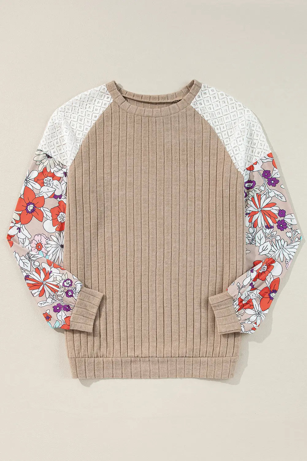 Bailey Patchwork Long Sleeve Ribbed Blouse-6