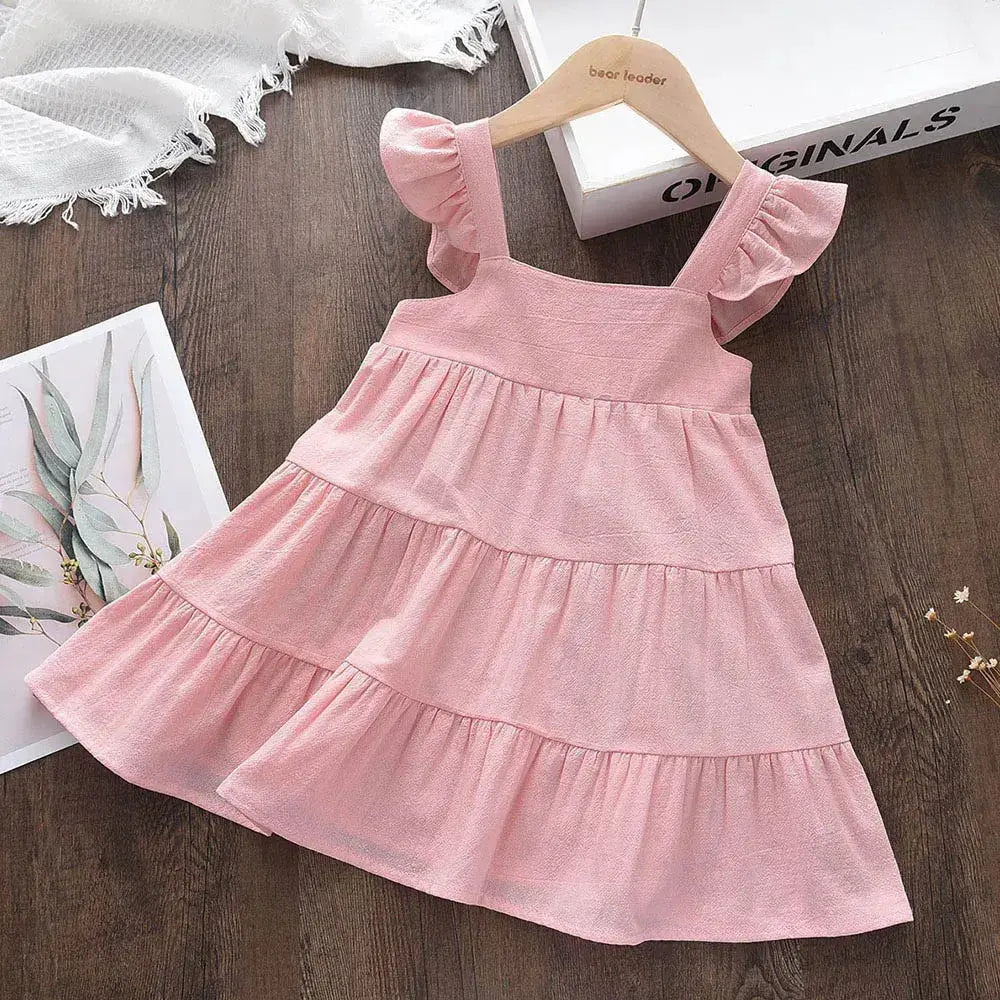 Get your little girl ready for summer fun with the Bear Leader Baby Girl Summer Dress. This adorable sleeveless A-line dress is perfect for ages 2 to 6, crafted from