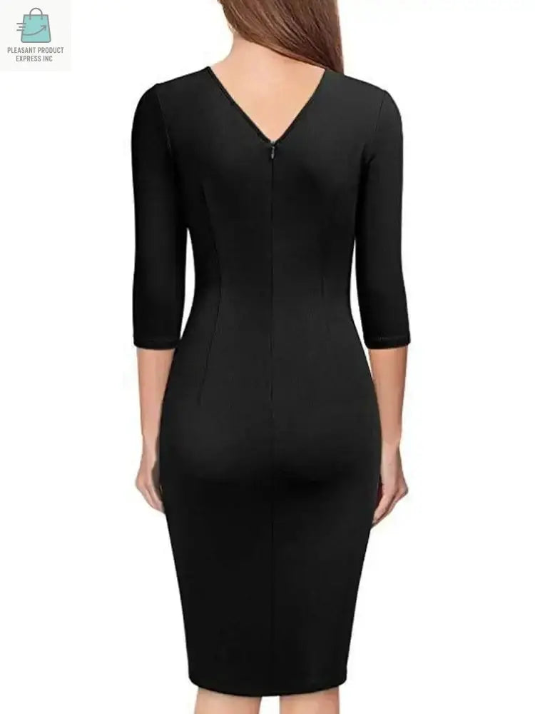 Bodycon Short Dress Women Long Sleeve V Neck Slim FitPleasant Product