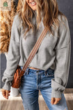 Brielle Turtleneck Drop Shoulder Bubble Sleeve Knit Sweater-0