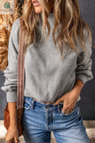 Brielle Turtleneck Drop Shoulder Bubble Sleeve Knit Sweater-2