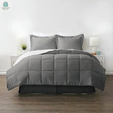 CA King Size 8-Piece Microfiber Reversible Bed-in-a-Bag Comforter Set in Grey-2
