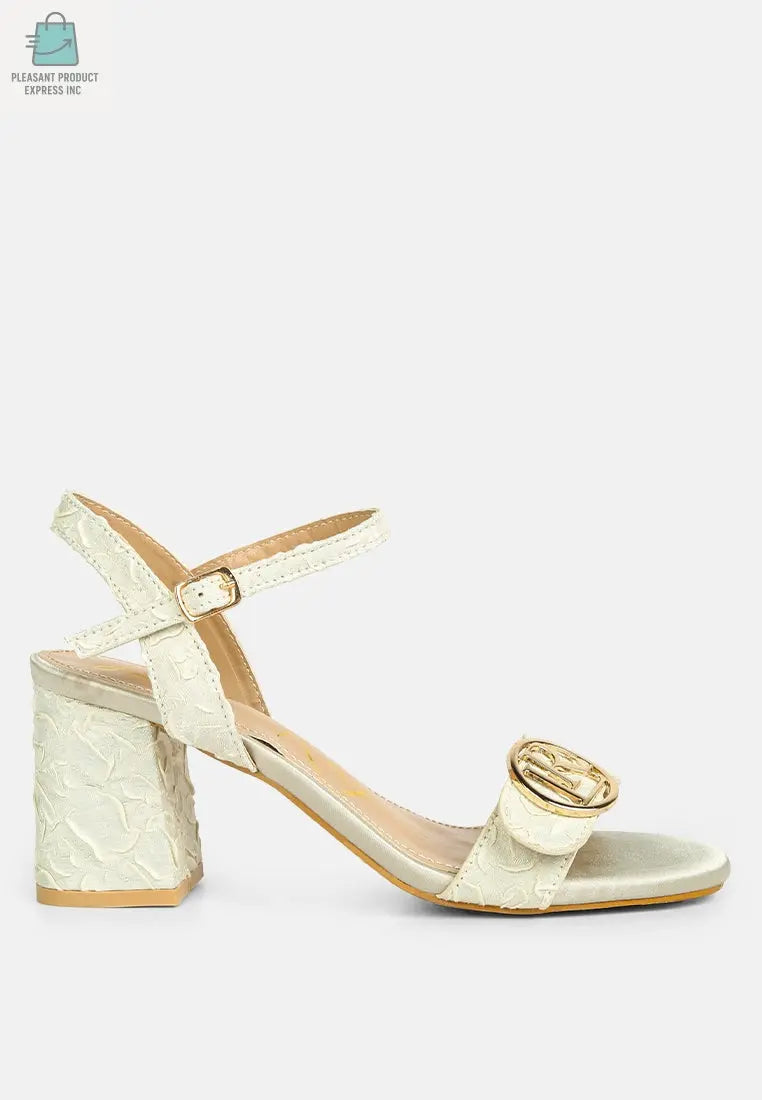 Chaplet Textured Block Heel Sandals-0