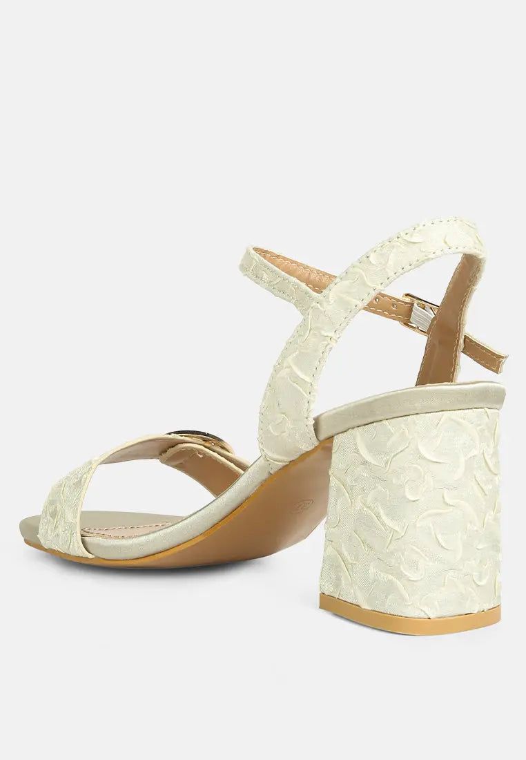 Chaplet Textured Block Heel Sandals-2