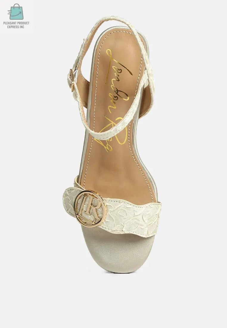 Chaplet Textured Block Heel Sandals-3